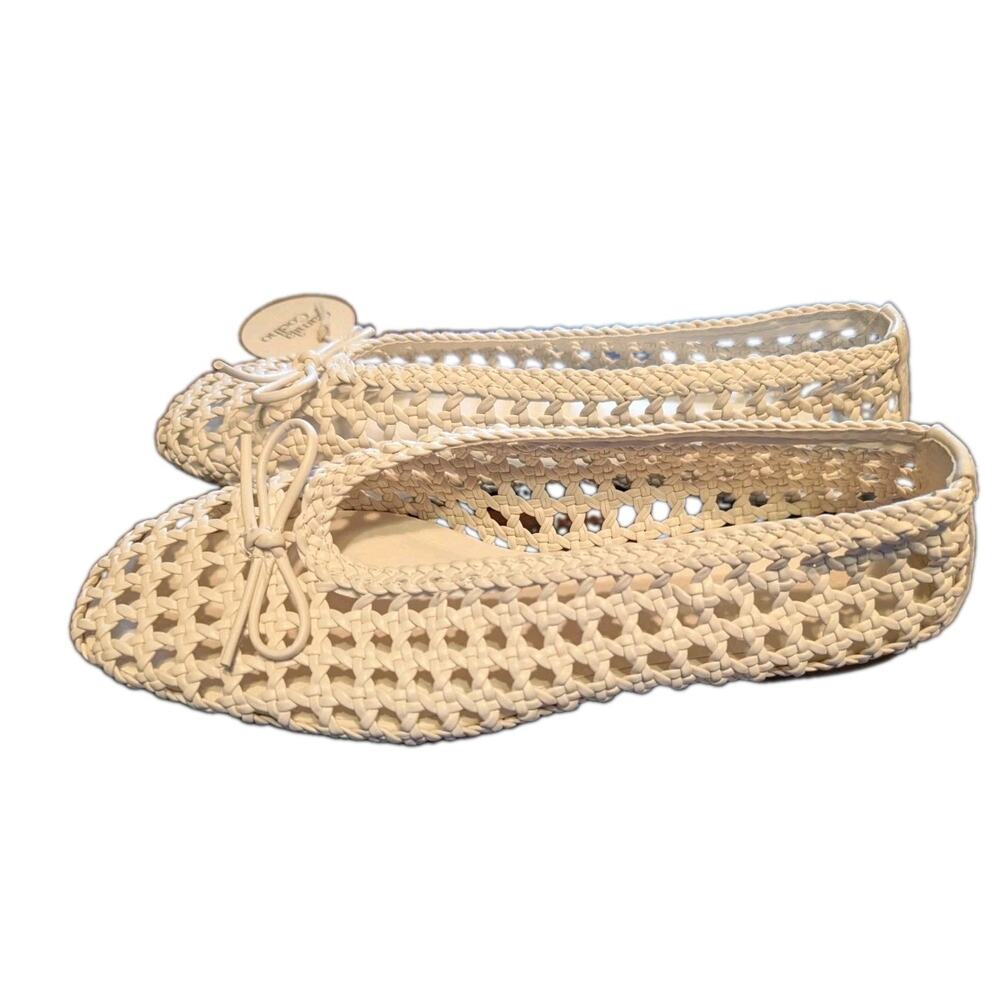 NEW Camila Coelho Woven Square Toe Ballet Flats. Size 8.5 NWT - Picture 3 of 4